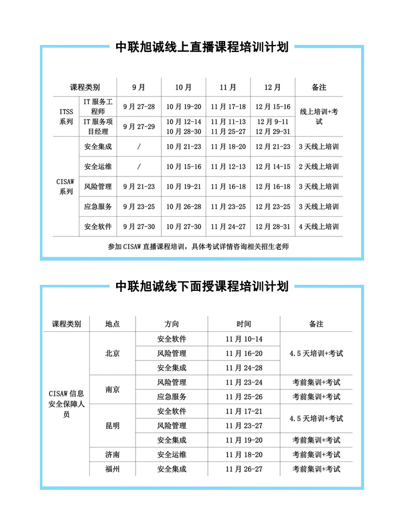 線上線下課程安排